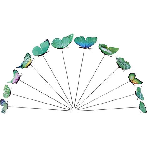 12 papillons de jardin verts volants (1/5)