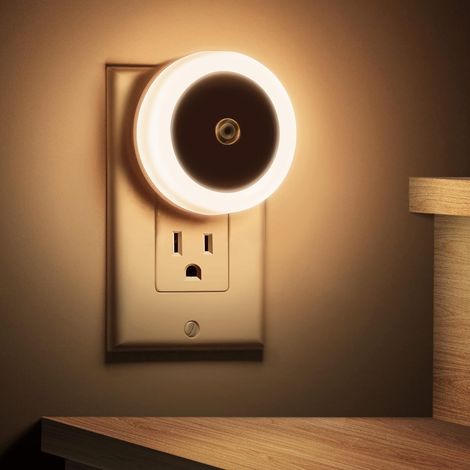 Lot de 6 Veilleuse, veilleuse avec détecteur de lumière, veilleuse à LED,lumière chaud