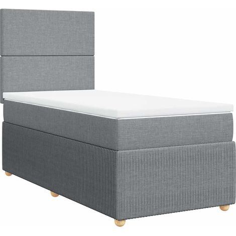 Maison Exclusive - Boxspringbett mit Matratze Hellgrau 100x200 cm