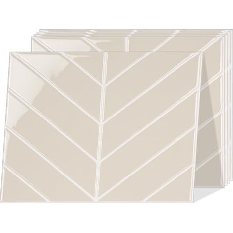 Azulejos autoadhesivos, pegatinas de azulejos Chevron de 2,5 mm de grosor, pegatinas de azulejos impermeables para cocina y baño, 32 x 25 cm, paquete de 5 unidades