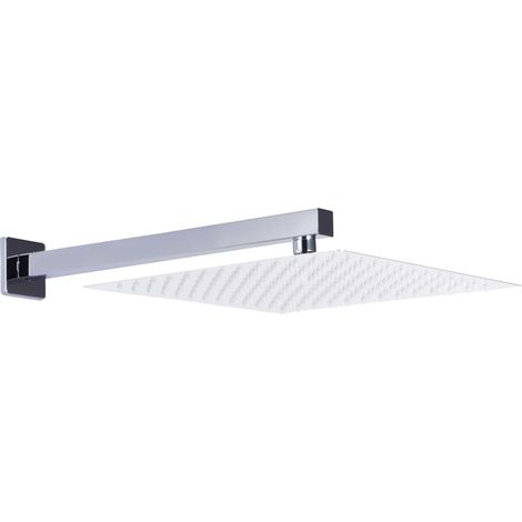 Maison Exclusive - Braccio di Supporto Doccia Quadrato Acciaio 201 Argento 40 cm