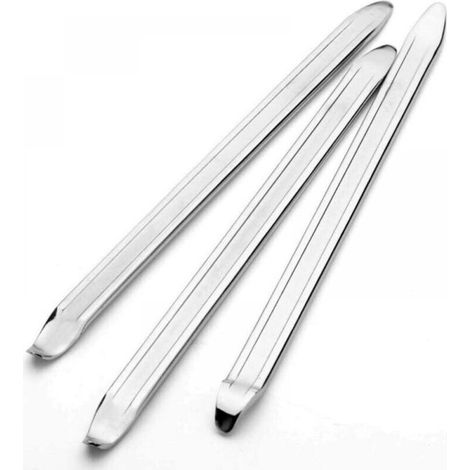 FLITI Reifenheber, 25 cm, Manganstahl, 3-teilig, Reifenreparaturwerkzeug für Auto, Fahrrad, Motorrad, Fahrrad (Silber)