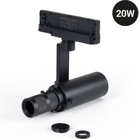 Projecteur découpe pour rail triphasé - 20W - 20º - 35° - Blanc Chaud