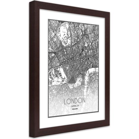 Quadro con cornice, Piano regolatore di Londra - 40x60 (1/5)