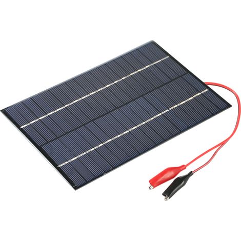 Panel solar de silicio policristalino de 4,2 W y 18 V con pinzas de cocodrilo, célula solar para cargador DIY. (1/5)