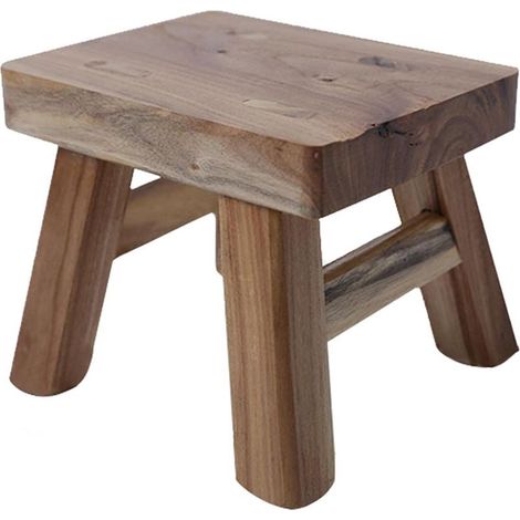 Holzhocker – 14 x 20 x 16 cm – rutschfest – für Küche, Bad, Schlafzimmer – 1 Stück (1/5)