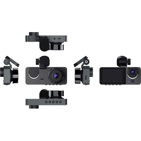 1 Set. Farbe: Schwarz. Material: Kunststoff. Drei-Linsen-Dashcam mit 3-Kanal-HD-Aufnahme. Parken. (1/5)