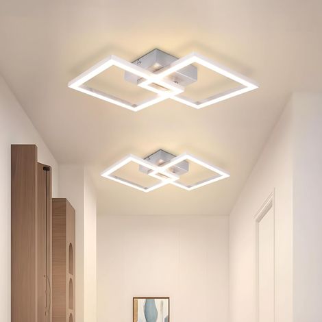 Plafonnier LED Salon - 4er Design moderne lampe de cuisine 24W Plafonnier salon lampe de chambre couloir éclairage de plafond coin argent pour chambre enfants bureau (1/5)
