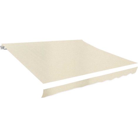 Toile de rechange pour store banne protection solaire polyester crème 350 x 250 cm - PANGIVO (1/4)