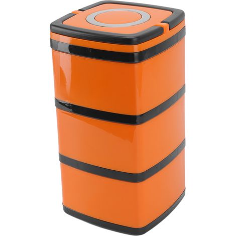 Isolierte Bento-Box aus Edelstahl 304, auslaufsicher, stapelbar, japanische Isolier-Lunchbox für Schüler, Büroangestellte, 3-lagig, 2,2 l (1/5)