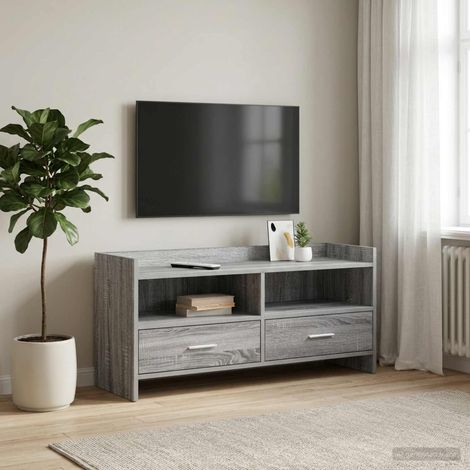 vidaXL Mueble de TV 100 x 33 x 47 cm Sonoma gris Madera de ingeniería (1/5)