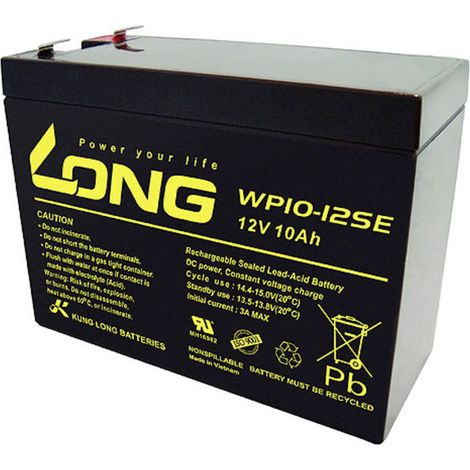 Long WP10 12SE Bleiakku Schwarz 12 Volt 10 Ah