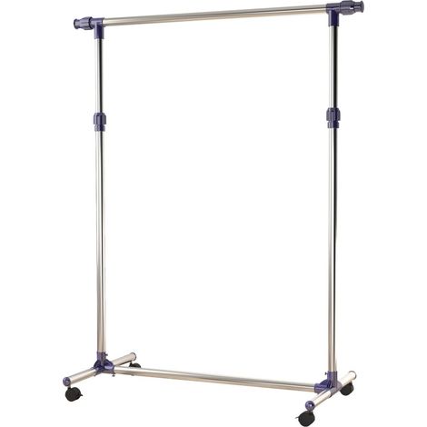 Portant Robuste Roulettes- Hauteur Réglable- Barre Extensible- Acier Inoxydable 90-180cm (1/5)