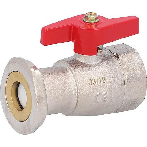 Vanne a boisseau sphérique pass.intégral 1" avec clapet anti-Thermosiphon nickelé PN 16