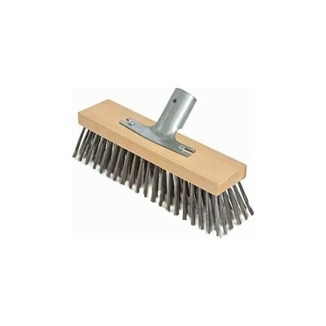 Balai à poils en acier monobloc avec support de poignée en métal Tête de balai à brosse - Hêtre de qualité supérieure - 20 cm (1/3)