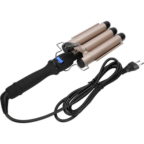3 Barils Fer À Boucler Ondulateur 32mm Or Lisseur Cheveux Vagues Outils Coiffure 110-240V UE (1/5)