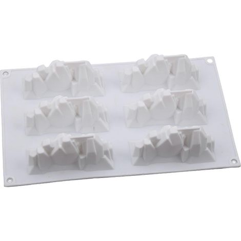 Moules à mousse glacée, moules à glaçons pour enfants, moules à glaçons en silicone à 6 cavités, grands moules à glaçons pour cocktails, whisky, vodka et autres. (1/5)