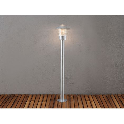 LED Wegeleuchte Außenlaterne aus Stahl Silber, Höhe 98cm (1/5)
