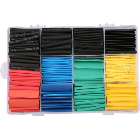 Kit de 530 gaines thermorétractables isolantes pour câbles et fils électriques (1/5)