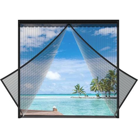120x130cm Moustiquaire magnétique pour fenêtre sur mesure,aimants puissants,fermeture automatique de haut en bas,peu encombrante,amovible,facile à installe (1/5)