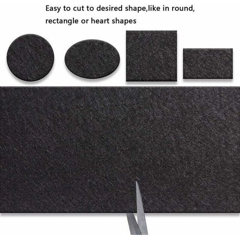 Patin Feutre Feutrine Autocollante pour Meuble, Patins Chaises Antiderapant Feutre 2 Rouleaux(10010+1002)Découpe Libre de Toute Taille Feutrine Adhesive Noire Protection Pied de Table Chaise- (1/4)