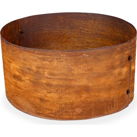 Bordure de Jardin pour Arbre en Acier Corten Ø 40 cm, Hauteur 20 cm - Bordure de Pelouse en Métal Ronde - Montage Facile, Accessoires et 1 Paire de Gants Inclus