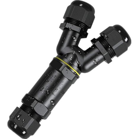 Caja de conexiones impermeable IP68, conector de cable exterior en forma de Y de 3 polos para caja de acoplador de funda externa de cable de 4-8 mm (1/5)