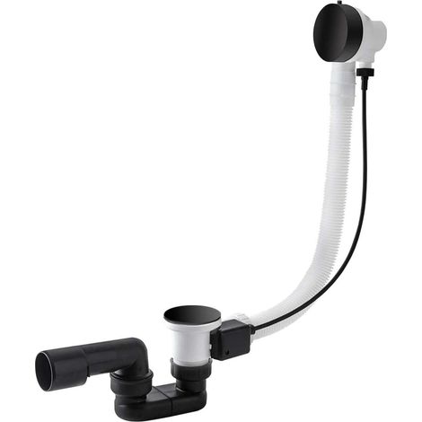 Badewannen-Überlauf mit Automatikablauf MINIMALISTA I 57 cm, schwarz matt