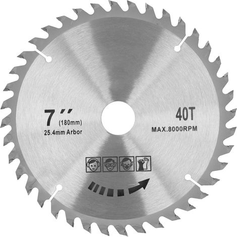 Disque de coupe circulaire en carbure cémenté 7x40T 180 mm - Accessoire pour le travail du bois (1/5)