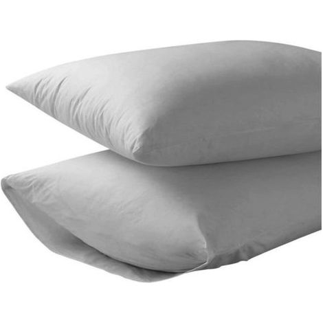 Lot de 4 taies d'oreiller Homeéé 100 % coton 60 x 70 cm (17 cm), grises (1/3)