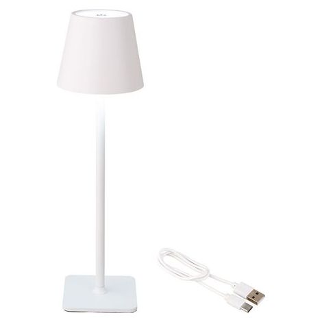Lampe Led Blanche De 37cm Pour Intérieur Et Extérieur Rechargeable 894378