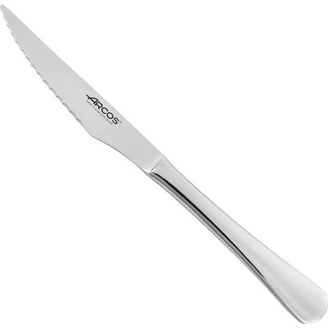 Arcos Lisboa Series - Steak Knife with Micro-pearled edge - Monoblock of one piece in Stainless Steel 100 mm - Colour Silver