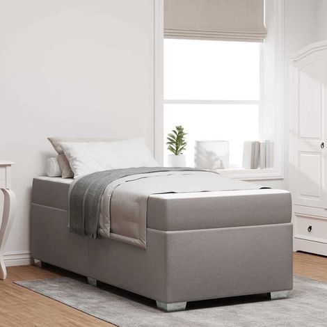 Bettrahmen mit Matratze Taupe 90 x 200 cm Stoff (1/5)