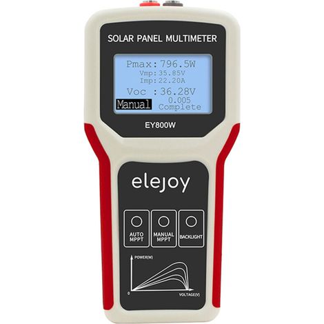 Photovoltaic Panel Multimeter, Automatic/Manual MPPT Solar Panel Tester with Backlit LCD (1/5)