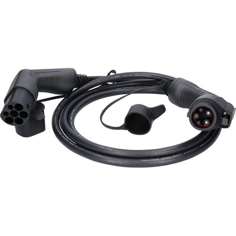 KS TOOLS Cable de carga efuturo, forma recta, enchufe de tipo 2 a tipo 1, monofásico, hasta 7,4 kW, 32 A, 230 V, Modo 3, 3 metros ( 117.7125 )
