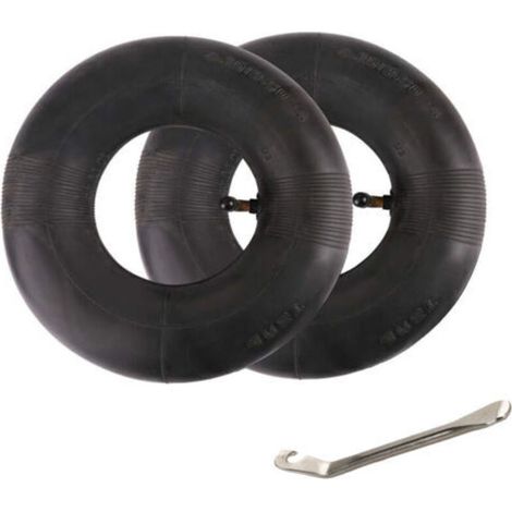 Aiperq 2-Piece Inner Tube 4.10/3.50-4 with Tire Lever and Valve Stem for Wheelbarrow, Lawnmower, Stroller, Generator, Garden Cart (1/4)