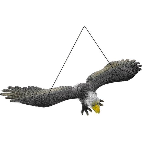 Décoration grand aigle, répulsif à oiseaux, oiseau volant, faucon, sculpture d'oiseau factice, faux chat effaroucheur, faux hibou avec ficelle (1/4)