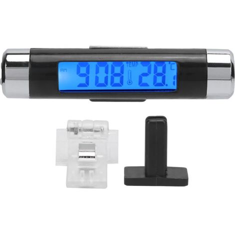 ZAICOLER Thermomètre Automobile, Thermomètre Numérique 2 En1 Voiture à la Jauge Extérieure Intérieur Noire Stable Rétroéclairage Bleu Calendrier Calendrier de. (1/4)