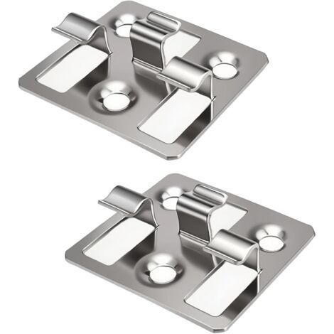 100 Pièces Attaches Cachées pour Terrasse, Clips de Terrasse-Wpc en Acier Inoxydable, Argent Composite Caché Fixation Plaque Clip, Hauteur 7 mm, pour Terrasses, Jardins et Maisons (1/5)