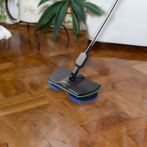 Balai-serpillère électrique rotatif automatique, balai-serpillère électrique rechargeable, balai-serpillère électrique portatif sans fil, machine de nettoyage rotative à 360 degrés (1/5)