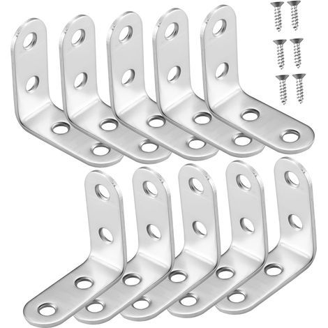 Edelstahl-Halterungsset mit Winkelhalterungen und Schrauben für Möbel, Bettgestell, erhöhter Tisch, robuste und korrosionsbeständige Befestigung für Reparaturen im Innen- und Außenbereich (1/5)