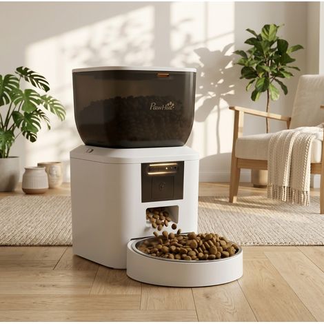 Automatischer Katzenfutterspender mit Kamera, 2,4-GHz-Wi‑Fi, App, 4 L, 2-Wege-Audio OKMYHOME (1/5)