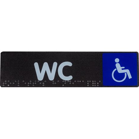 Plaque de porte Toilettes handicapés - Braille - 170x45mm - 4038841
