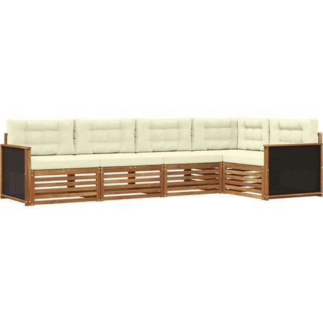 Outdoor Sofa Set 5 pcs Natural and Cream 323 x 164.5 x 73 cm vidaXL (1/5)