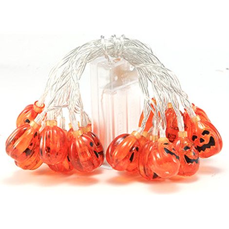 Guirlande Lumineuse Citrouille 3D - LED Blanc Chaud - Fonctionne sur Piles - Décoration Fêtes d'Automne Noël Halloween - 10 Pièces (1/5)