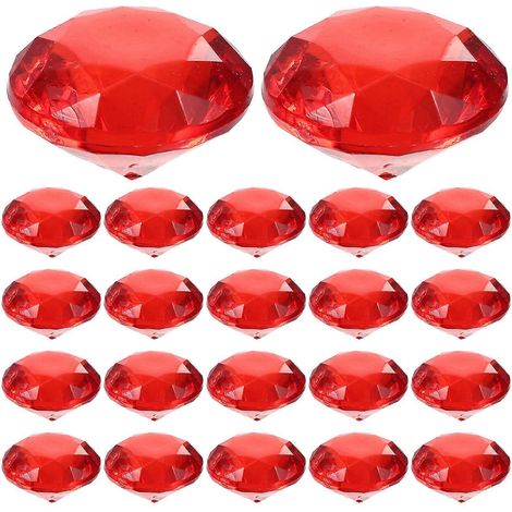 1 sachet de pierres précieuses en plastique pour vase, pierres simulées, décoration de vase, rouge (1/5)