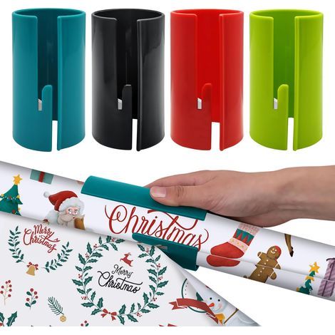 Coupe-papier d'Emballage 4PCS - Massicot Rouleau de Papier Cadeau pour No毛l - Wrapping Paper Cutter (1/5)