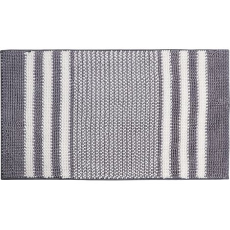 Tapis de bain - Tapis de bain rayé ultra doux, absorbant et moelleux, antidérapant (1/3)