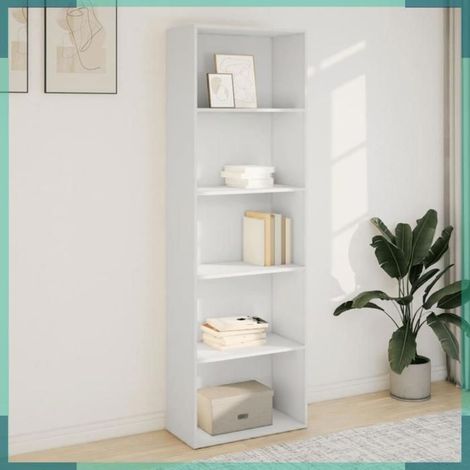 Bibliothèque - 857917 - blanc - 60 x 30 x 189 cm - bois d'ingénierie (1/5)
