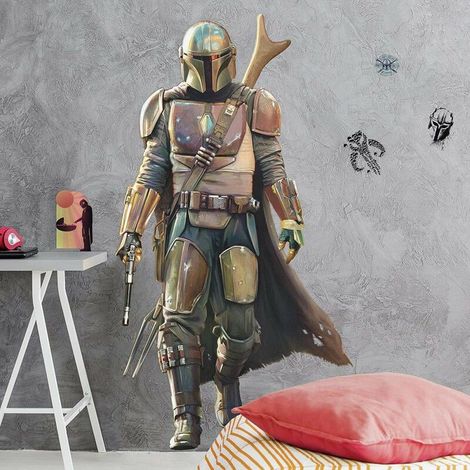 Sticker Géant repositionnable Din Djarin Mandalorian Disney 101 CM X 58 CM (1/4)